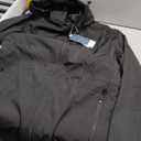 SaphiRose Women's Waterproof Rain Jacket with Fleece Lining Hooded Windbreaker Long Warm Outdoor Softshell Coat.L