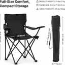 4-Pack Folding Camping Chairs, Portable for Beach & Lawn (Black)