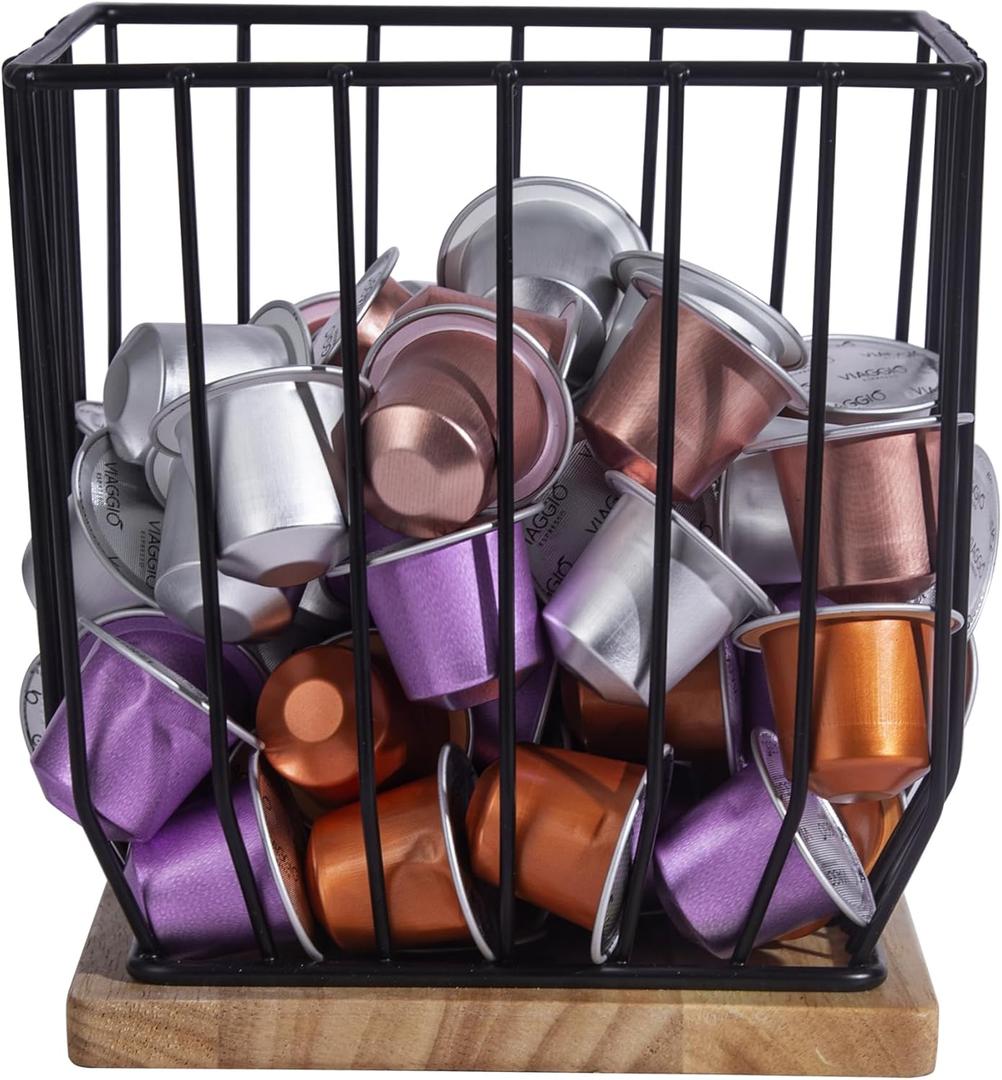 BYTEAIDREX Extra-Large Coffee Pod Holder,K Cup Holders for Counter Small Space,K Cup Storage,Coffee Pod Basket,Coffee Station Organizer, Bar Accessories.