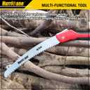 HURRICANE Folding Saw/10 Inch Pruning Implement/Wood-Cutting Gear/Camping Tree Cutter with SK5 Curved Blade/Triple-cut Razor Teeth/Outdoor Portable Cutter for Tree Trimming Gardening Hiking
