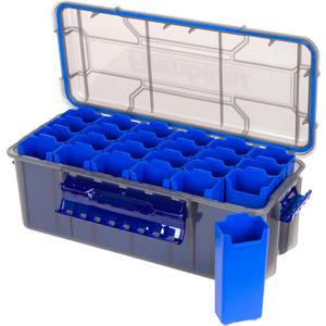 Flambeau Outdoors Zerust MAX Waterproof Crank Bank | 24 Removable Zerust Anti-Corrosion Cups, Individually Protect and Store Crankbaits, Jerkbaits, Jointed-Baits, Poppers, 14" x 6.4" x 5.3"
