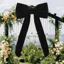 Big Black Bow Velvet Birthday Decorations Coquette Party Black Bow Decor Backdrop Big Themed Room Large Wall Decor Ornaments Giant Door Ribbon Velvet Wedding Bachelorette Christmas Tree Decoration