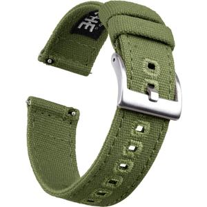 Ritche Christmas Gift 20mm Vintage Canvas Wristbands Watch Bands Replacement Quick Release Watch Straps for Men, White Elephant Gifts, Stocking Stuffers for Men, Father's Day gifts