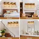maesta Bathroom Gold Vanity Light Fixtures, 4-Light Gold Bathroom Light Fixtures Over Mirror, Sconces Wall Lighting with Elegant Metal Lampshade for Living Room, Bedroom, Hallway