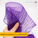 2 Pcs Purple Deco Mesh Ribbon Rolls 10 Inch 10 Yards(30 ft) Decorative Mesh Fabric with Foil for Wreaths Christmas Tree Ribbon Door DIY Craft Halloween Decor Wedding Party Supplies (Purple, 2Pcs)