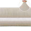 Armless Futon Cover Stretch Sofa Bed Slipcover Protector Elastic Feature Rich Textured High Spandex Small Checks Jacquard Fabric Futon Cover, Machine Washable, Island Fossi