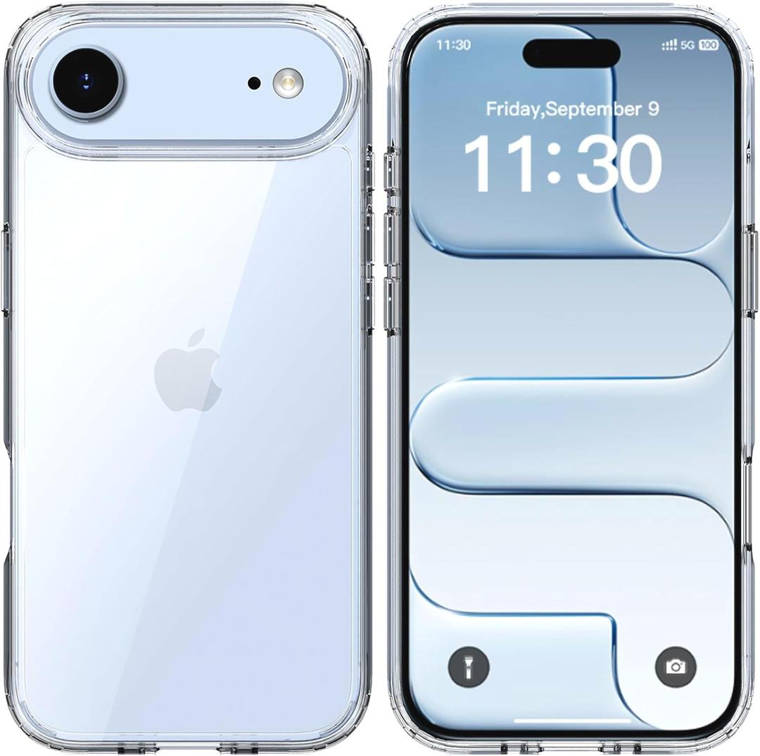 TENOC Phone Case Compatible with iPhone Air, Clear Case Anti-Yellowing Protective Bumper Hard Back Cover for 6.5 Inch