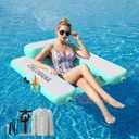 CALOBANA Inflatable Floating Chair, Heavy Duty Pool Floats Adult Lounger with Cup Holder, Large Water Floaties for Lake, Ocean, River, Swimming Pool, Party, 50"L x 45"W
