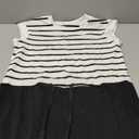ETCYY NEW Womens Cap Sleeve Summer Dress Crew Neck Tie Front A-Line Dresses Double Layer Hem Mini Dress Size S