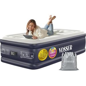 VOSSER Twin XL Air Mattress with Built in Pump Raised,80" Long,Upgraded 18''Inflatable Mattress,Self Inflatable Blow Up Mattress in 2 Mins,Twin Size Air Mattress with Carry Bag for Home,Camping