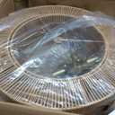 23.6" Rattan Light Fixtures Ceiling Mount, 6-Light Boho Flush Mount Ceiling Light with 3-Tier Hand-Woven Drum Shade, Rustic Rattan Chandelier for Dining Room Living Room Kitchen Island Farmhouse Foyer
