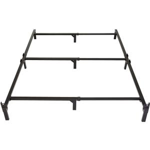 Basics Metal Bed Frame(Box Spring Required), 9-Leg Base for Box Spring and Mattress, King, Tool-Free Easy Assembly, Black