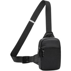 Vpoofree Mini Sling Bag for Men and Women, Small Anti Theft Crossbody Sling Backpack Fanny Pack Chest Bag for Travel Sport Running Hiking (Black Mini Sling Bag for Men and Women)