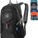 WATERFLY Small Lightweight Packable Backpack: 20l Ultra Light Foldable Travel Hiking Camping Daypack Day Pack for Man Woman (Black)