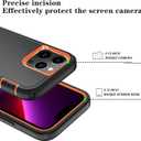 Phone Case for iPhone 13 Pro Case with HD Screen Protector, Heavy Duty Shockproof & DustProof & Dropproof 3-Layer Cover Phone Case for iPhone 13 Pro (6.1'') (BlackOrange)