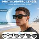 AI Smart Glasses with Camera, 8MP HD Camera Glasses for Men, AI Recording Glasses with Voice Assistant,Open-Ear Audio,Real-Time Translation,Video Recording Sunglasses for Life & Work (Photochromic)