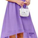 rrhss Flower Girls One Shoulder Ruffle Dresses Flowy A-line Twirl Sleeveless Dress Cute Wedding Prom Party Gowns