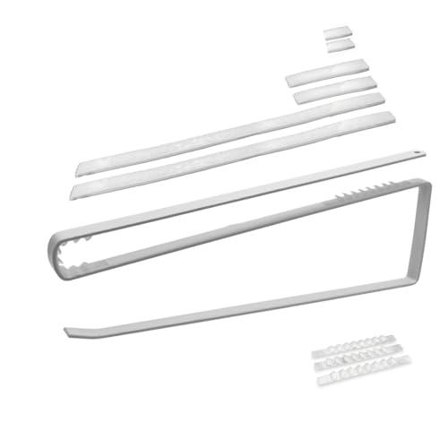 Mr. Deals Tumbler Lid Holder Organizer for Cabinets - Protective Strips No Damage + Hook Loop Adhesive Rack, Heavy Duty Secure Fit Storage 2 Pack