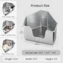 Stainless Steel Corner Litter Box 11.8” High Sides for Large & Multi Cats