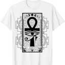 Sacred Geometry Egyptian Ankh Eye Of Horus Art T-Shirt (Small)