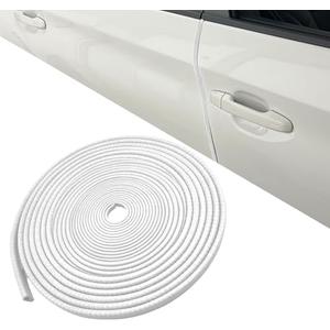 Car Door Edge Guards, 33Ft Rubber Seal Car Door Edge Trim, No Glue Car Door Entry Guard Protective Strip, Aluminum Weather Proofing Automotive Door Edge Molding Protection for Most Cars (White)