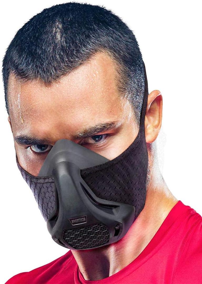 Sparthos High Altitude Mask - Simulate High Altitudes - for Gym, Cardio, Fitness, Running, Endurance and HIIT Training [16 Breathing Levels] (Midnight Black)