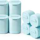 GIGIGO Magnetic Travel Containers Pale Cyan Set, 8-Pack Leakproof Refillable Cosmetic Capsules (0.68/1.69/3.04 fl oz) for Toiletries, Travel Size Jars with Lids & Labels for Skincare, Creams, Lotion