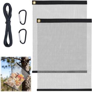 2 Pack Ultralight Rodent Proof Bear Bags,Wire Mesh Hanging Food Storage for Camping & Backpacking, Critter Protection Kit Includes Nylon Rope & Carabiners for Easy Hanging