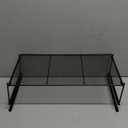 Foil and Plastic Wrap Organizer Holder Foldable Under Cabinet Shelf Kitchen Pantry Desk Hanging Storage Rack (Black)