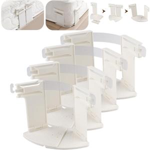 Dyale Bed Sheet Holders, Heavy Duty Straps for Fitted Sheets, Secure Fasteners for Twin Queen King Mattress Sizes (Ivory White)