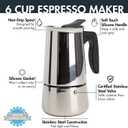 Primula 6 Cup Stovetop Espresso Coffee Maker, Stainless Steel (PES-4606)