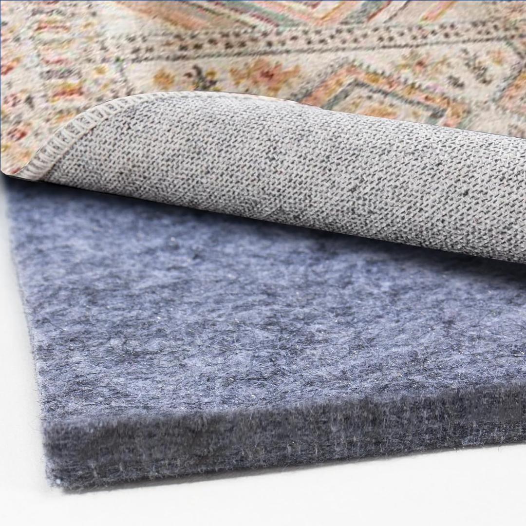 Felt Rug Pad - 1/2 8x10 Foot Extra Large Area Liner for All Floors and Trims, Thick Pad for Hardwood Floors Under Rugs, Keeps Rugs Softly and Securely in Place