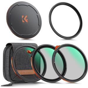 K&F CONCEPT 77mm Magnetic 1s Swap 5-Pack: CPL + VND2-32 + Black Diffusion 1/4 + Magnetic Basic Ring + Lens Cap Kit with Storage Case, 28 Multi-Layer Coating for Camera Lens (Nano-X Series)