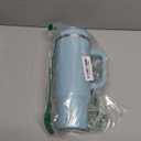 ENCOOL 40 oz Tumbler with Handle and Straw: Stainless Steel Insulated Tumbler Keeps Cold for 24 Hours, Leakproof Travel Cup Fits in Cup Holder and BPA-Free,Pewter Blue