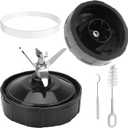 Ninja Blender Replacement Parts, 6 Fins Female Ninja Blender Replacement Blade Compatible with Ninja Auto iQ BL450 BL480 BL480D BL482 BL456 Blenders (FEMALE FINS ONLY)