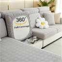 2024 New Universal Sofa Cushion Covers Washable 360° Couch Covers Waterproof Magic Sofa Covers for 1/2/3 Sectional Sofa Dog Pet Friendly Furniture Protector (Light Gray, Large seat Cover)