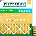 Filterbuy 24x24x1 Air Filter MERV 11 Superior Pet & Allergy Defense (4-Pack), Electrostatic Pleated HVAC AC Furnace Filters Replacement, Made in USA (Actual Size: 23.38 x 23.38 x 0.75)
