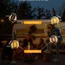 Brightown 38Ft Outdoor String Lights with Remote & 15 Shatterproof LED Bulbs - Waterproof Patio Hanging Lamps for Porch Balcony Bistro Cafe
