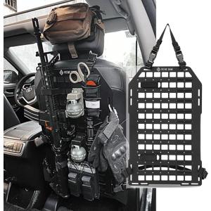 PETAC GEAR Tactical Car Seat Back Organizer | Rigid Molle Panels for Vehicles | Truck Mount Rack Panel for Tactical Gear Accessories.  (Black-1Count)