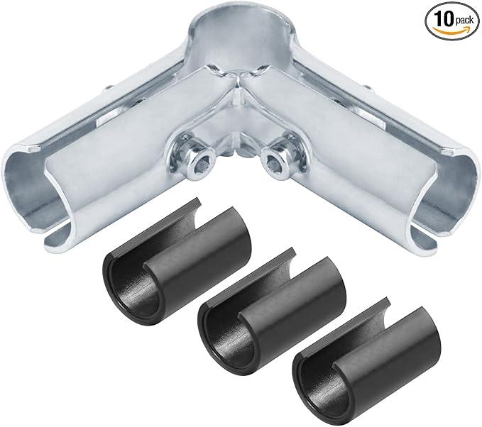 10 Sets 90 Degree Structural Pipe Connector Clamps for 3/4" EMT, Also Fits 1/2" EMT with Adapter Shims, 3/32" Thick