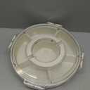 Divided Serving Tray with Lid and Handle,6 Compartments Portable Divided Snackle Box Container,Round Portable Snack Tray Veggie Tray with Lid,Clear Lazy Susan Snack Box for Fruit,Veggie,Candy,Nuts