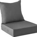 IPYNBAP Outdoor Cushions for Patio Furniture,Outdoor Seat Cushion Set 24 x 24 x 5.75 Inch,Waterproof & Fade Resistant Outdoor Chair Cushions,Deep Patio Chair Cushion with Removable Cover,Dark Grey