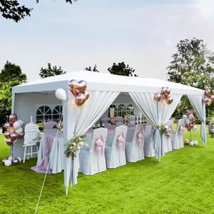 10X20FT Pop Up Canopy Tent with 6 Removable Sidewalls,UV Protection, Heavy Duty Pop Up Party for Parties Outdoor Garden Gazebo