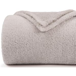 Plush Fleece Throw Blanket for Couch and Bed, Fluffy Fuzzy Cozy Soft Blankets All Season Use (50x60 Inches,Beige)