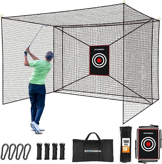 Storgem Golf Batting Cage Net with Extra Striking Net, Frame NOT Included
Golf Practice Hitting Net, Golf Nets for Backyard Driving Real Golf Balls, Backyard Batting Cage for Multifunctional Sports
