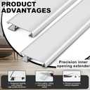Threlaco 2 Pack 2 x 36 Inch Exterior Door Sill Threshold Extender Strip Mill Aluminum Snap Fit Building Door Threshold Suitable for Window Sill Floor Vinyl Mat Edge (Sliver)