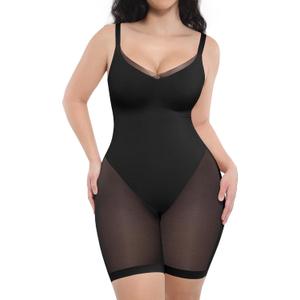 SHAPELLX Women Shapewear Bodysuit Tummy Control Body Shaper Butt Lifting Seamless Sculpting Body Suit (XX-Large, A1-black)