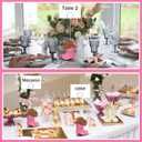 Teenyyou 12 Pcs Cowboy Boots Table Number Holders Wooden Photo Balloon Place Card Holders Cute Cowboy Picture Number Sign Stands for Western Party Birthday Wedding Party Event(Pink)