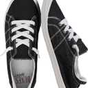 Dunes Sport Women's Reesa Canvas Sneaker (6 Wide, Black)