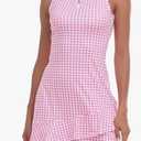 Viracy Tennis Dress for Women Sleeveless Golf Dresses with Shorts and Pockets Ruffle Zip Up Stand Collar Golf Outfits Size Medium